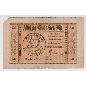 Germany - Weimar Republic Meiningen 50 Billions Mark 1923