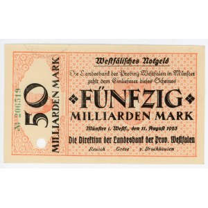 Germany - Weimar Republic Westphalia, Münster 50 Milliarden Mark 1923