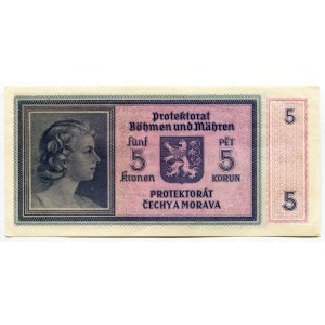 Bohemia & Moravia 5 Korun 1940 (ND)