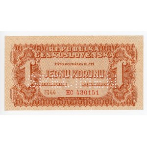 Czechoslovakia 1 Koruna 1944 Specimen