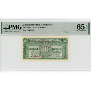 Czechoslovakia 10 Korun 1950 PMG 65