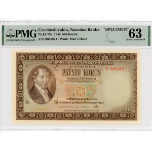 Czechoslovakia 500 Korun 1946 Specimen PMG 63