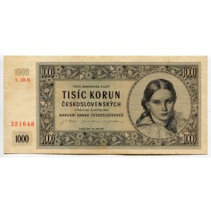 Czechoslovakia 1000 Korun 1945 Specimen