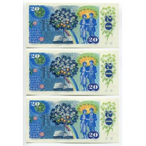 Czechoslovakia 3 x 20 Korun 1988