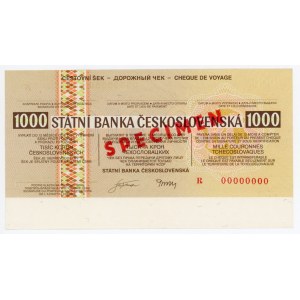 Czechoslovakia Travel Check 1000 Korun (ND) Specimen