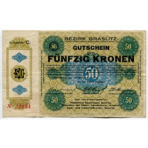 Czechoslovakia Graslitz 50 Kronen 1918 Notgeld