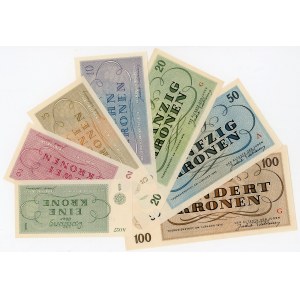Czechoslovakia Terezin Full Set of 7 Notes 1943