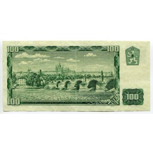 Czech Republic 100 Korun 1961 (1993) (ND) with Stamp on Obv