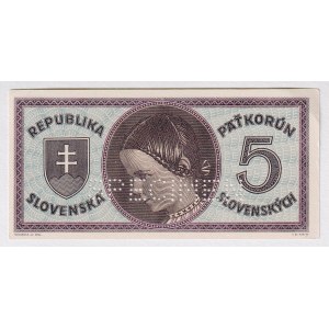 Slovakia 5 Korun 1945 (ND) Specimen