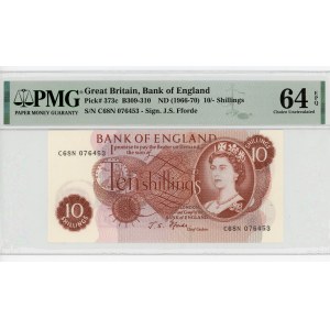 Great Britain 10 Shillings 1966 - 1970 (ND) PMG 64
