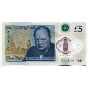 Great Britain 5 Pounds 2015 (ND) Fancy Number