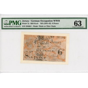 Jersey 6 Pence 1941 -1942 (ND) PMG 63