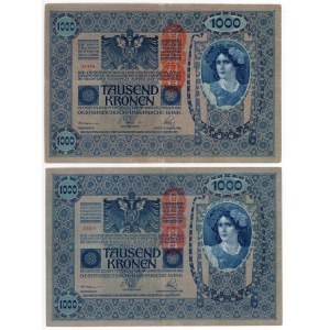 Austria 2 x 1000 Kronen 1902 (1919) (ND)