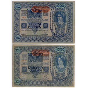 Austria 2 x 1000 Kronen 1902 (1920) (ND)