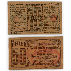 Austria Hardersfeld 10 - 50 Heller 1920 (ND) Wooden Notgeld
