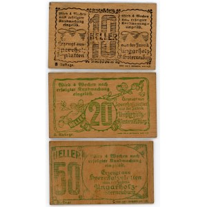 Austria Hardersfeld 10 - 20 - 50 Heller 1920 (ND) Wooden Notgeld