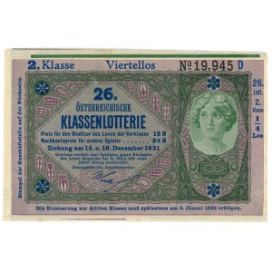 Austria Lottery Ticket 1931