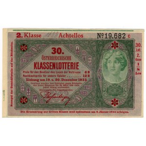 Austria Lottery Ticket 1933