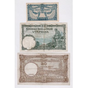 Belgium 1 - 5 - 20 Francs 1920 - 1943