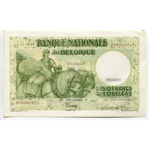 Belgium 50 Francs / 10 Belgas 1945