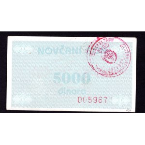 Bosnia & Herzegovina 5000 Dinara 1992 NOVI TRAVNIK