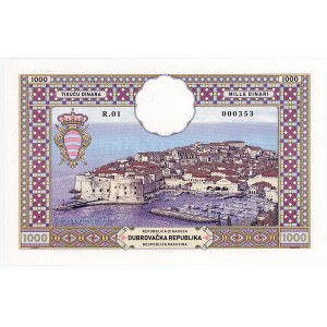 Croatia Ragusa 1000 Dinara 2019 Specimen Ragusa / Dubrovnik