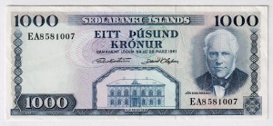 Iceland 1000 Kronur 1961