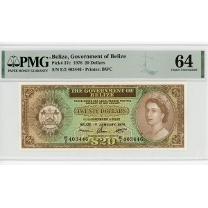Belize 20 Dollars 1976 PMG 64
