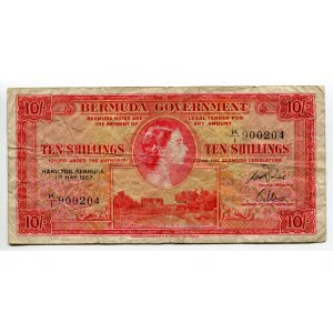 Bermuda 10 Shillings 1957