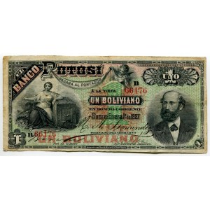 Bolivia Banco Potosi 1 Boliviano 1887