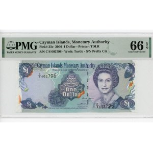Cayman Islands 1 Dollar 2006 PMG 66
