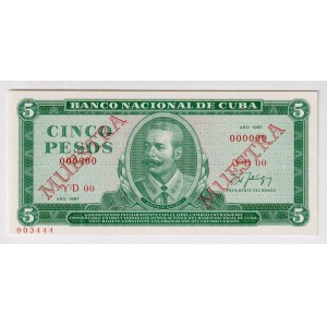 Cuba 5 Pesos 1987 Specimen