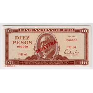 Cuba 10 Pesos 1984 Specimen
