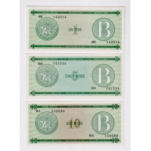 Cuba Foreign Exchange 1 - 5 - 10 Pesos 1985 (ND) Series B