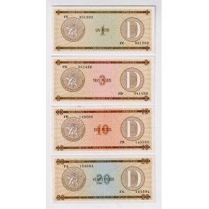 Cuba Foreign Exchange 1 - 3 - 10 - 20 Pesos 1990 (ND) Series D