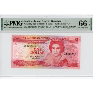 East Caribbean States Grenada 1 Dollar 1985 - 1988 (ND) G PMG 66