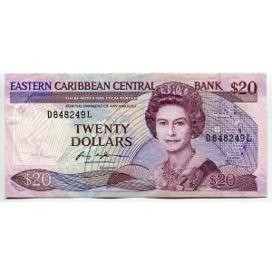 East Caribbean States Saint Lucia 20 Dollars 1988 (ND)