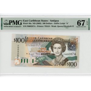East Caribbean States Antigua 100 Dollars 2003 (ND) A PMG 67