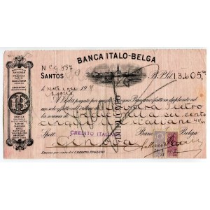 Brazil Santos 1918 Banco Italo-Belga