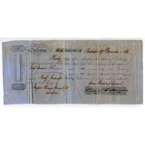 British West Indies Barbados 40 Pounds 1856 Bill of Exchange for £40 drawn on London