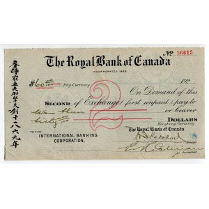 Canada Royal Bank of Canada 60 Hongkong Dollars 1920