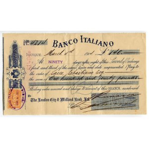 Chile Iquique 140 Pounds 1914 Banco Italiano