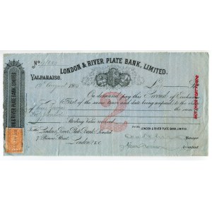 Chile Valparaiso 40 Pounds 1915 London & River Plate Bank Ltd