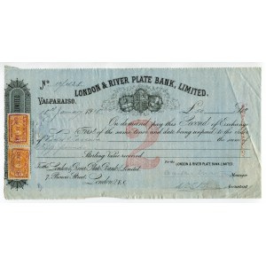 Chile Valparaiso 50 Pounds 1918 London & River Plate Bank Ltd