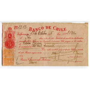 Chile Valparaiso 1500 Lire 1919 Banco de Chile