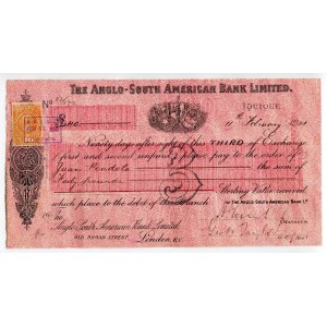 Chile Iquique 40 Pounds 1921 The Anglo-South American Bank Ltd