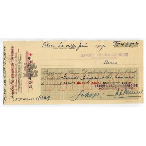China Pekin 400 Francs 1927 Beijing Banque Franco-Chinoise