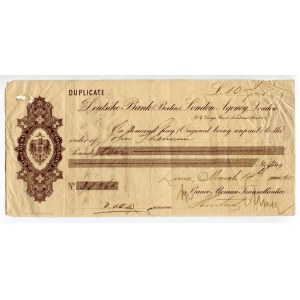 Germany 10 Pounds 1911 Deutsche Bank Berlin
