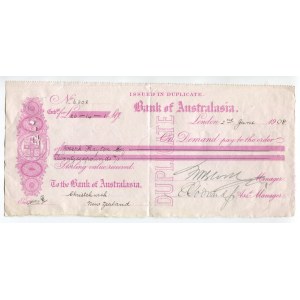 New Zealand Christchurch 26-14-1 Pounds 1908 Bank of Australasia