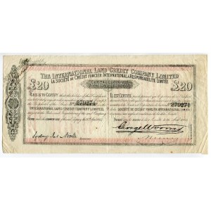 Palestine Israel 20 Pounds = 500 Francs 1864 International Land Credit Co Ltd